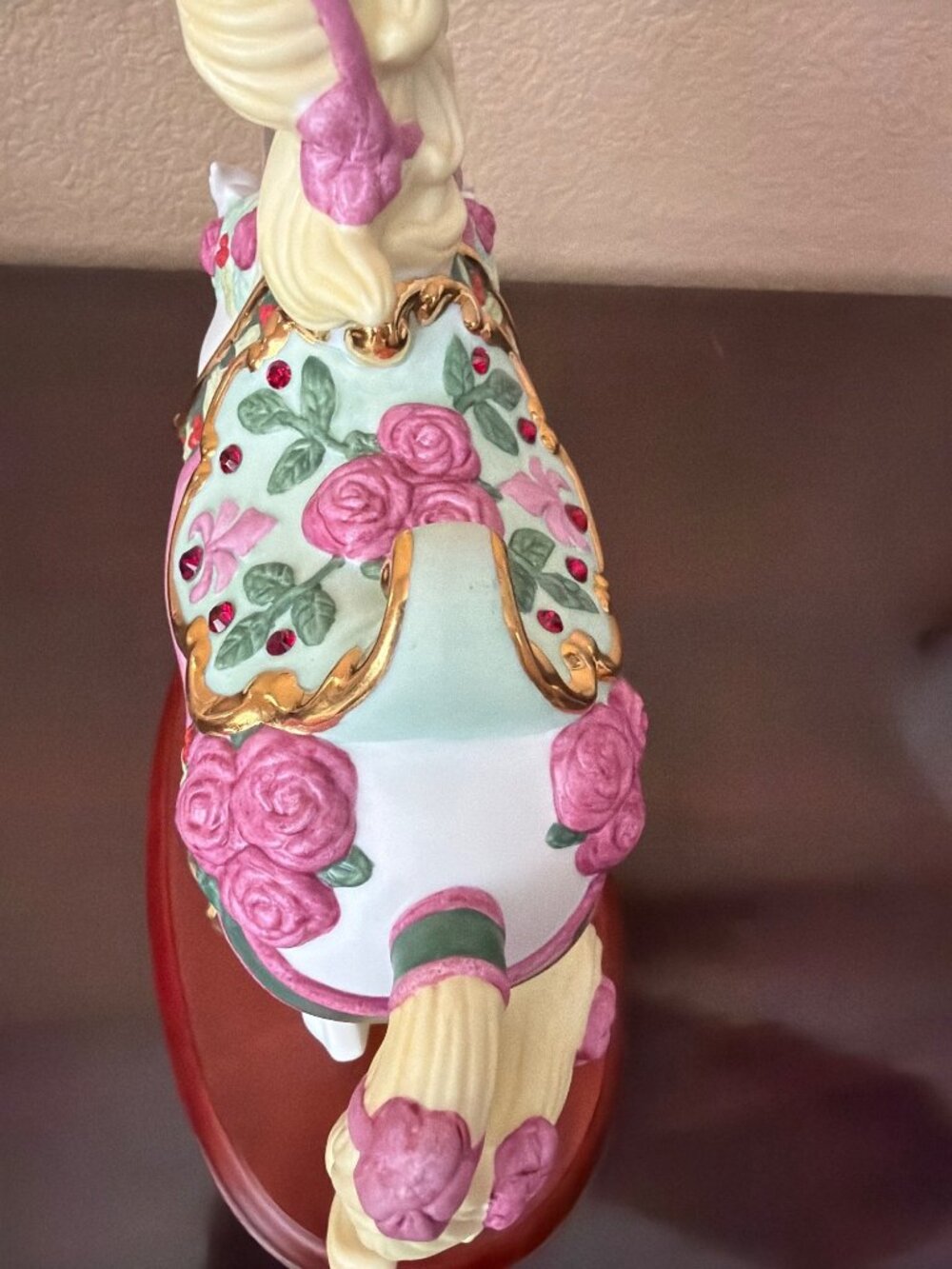2009 Lenox Limited Edition "Rubies & Roses" Porcelain Carousel Horse w/FLAW - Picture 5 of 16